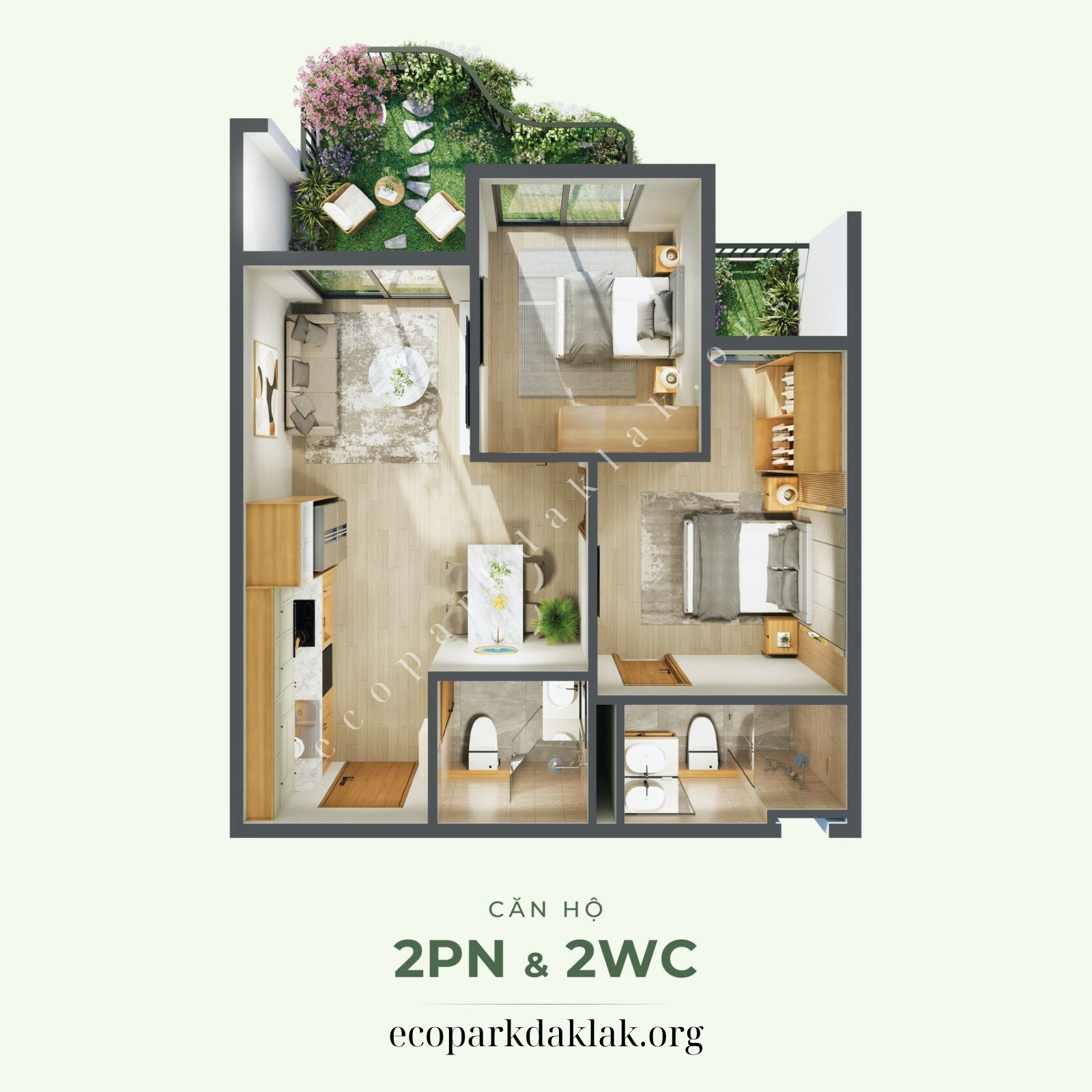 Căn hộ 2 phòng ngủ